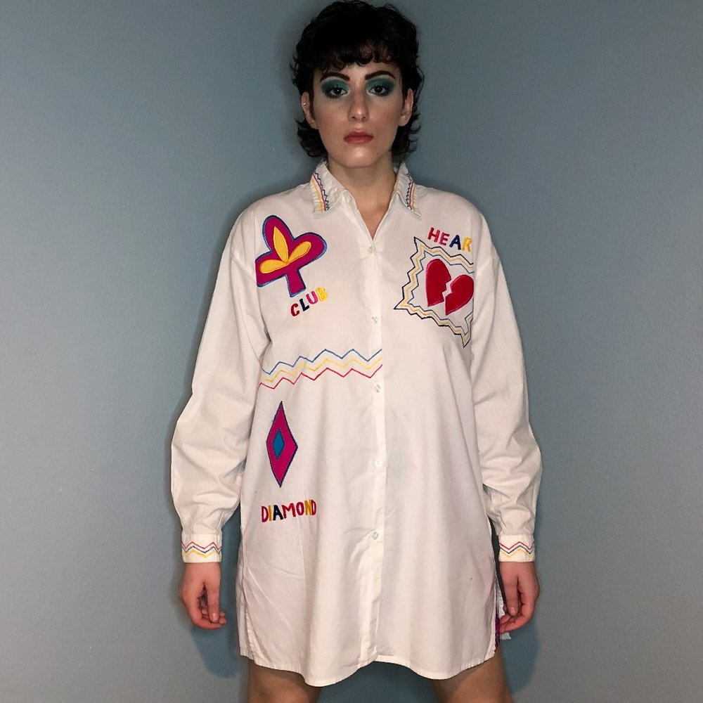Vintage 1980s Gitano Card Blouse